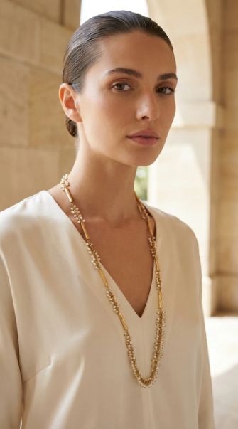 Envy Long Multi Bead and Bar Necklace