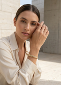 Envy Urchin Stud Hinged Gold and Silver Bangle