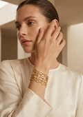 Envy Wide Circle and Chain Design Bracelet - Gold