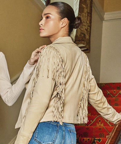 EsQualo Suedette Fringe Jacket