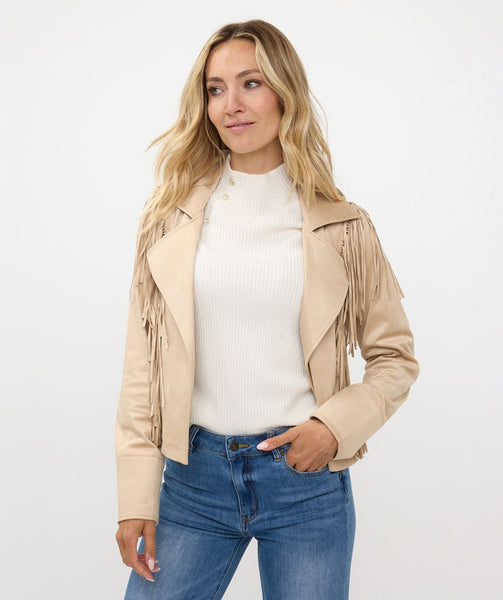 EsQualo Suedette Fringe Jacket