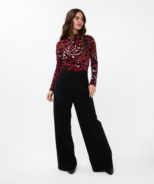 EsQualo High Waist Wide Leg Trousers