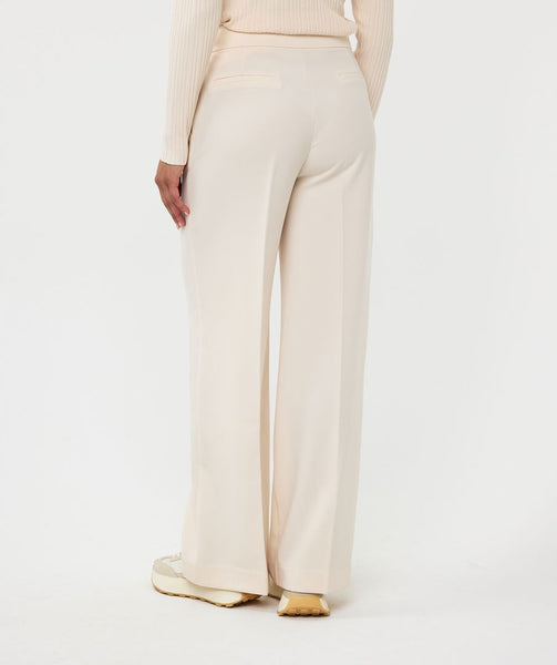 EsQualo Cream Wide Leg Trousers