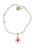 Rosie Fox Strawberry Quartz Flower Bracelet