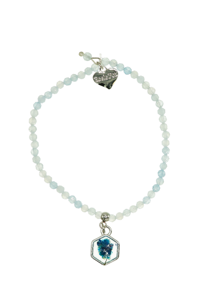 Rosie Fox Aquamarine Gemstone Flower Bracelet