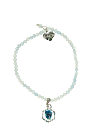 Rosie Fox Aquamarine Gemstone Flower Bracelet