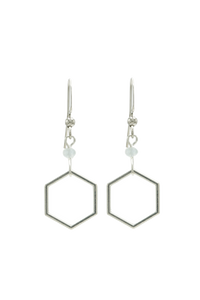 Rosie Fox Aquamarine Hexagon Earrings