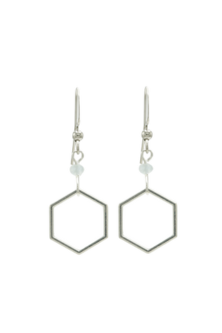 Rosie Fox Aquamarine Hexagon Earrings