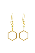 Rosie Fox Prehnite Hexagon Earrings