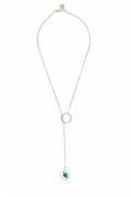 Rosie Fox Aquamarine Flower Lariat Necklace