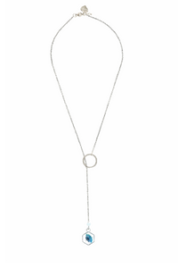 Rosie Fox Aquamarine Flower Lariat Necklace