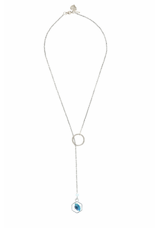 Rosie Fox Aquamarine Flower Lariat Necklace