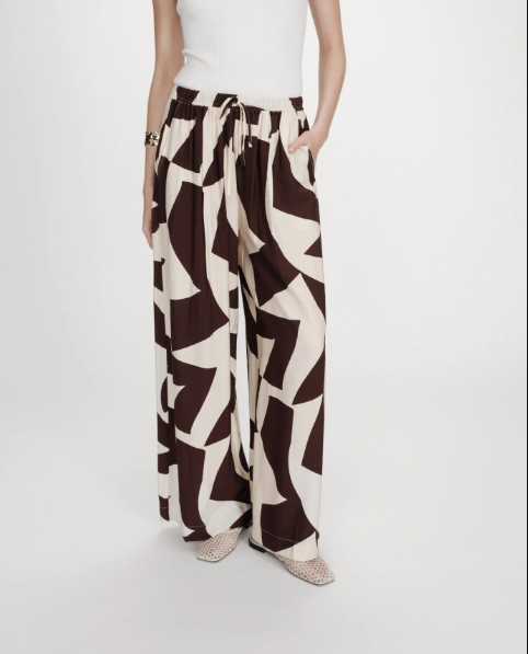 Grace & Mila Veni Graphic Print Wide Leg Trousers