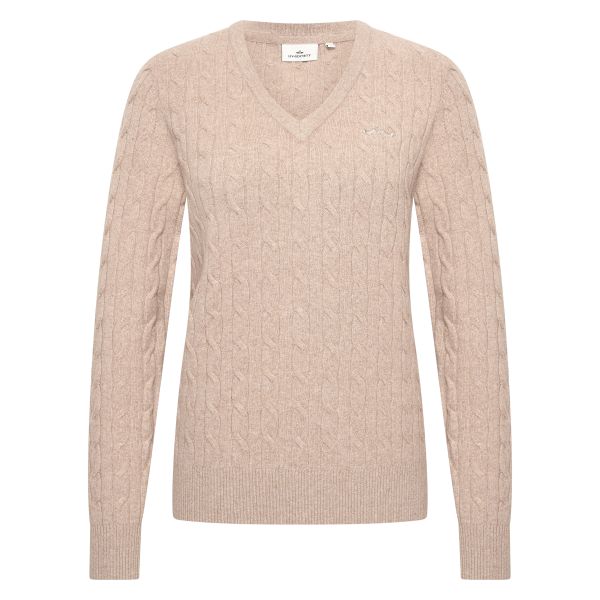 HV Society Celia V-Neck Cable Knit Jumper