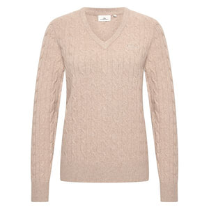 HV Society Celia V-Neck Cable Knit Jumper