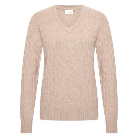 HV Society Celia V-Neck Cable Knit Jumper