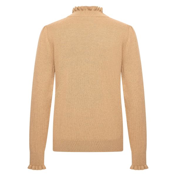 HV Society Lanza Frill Neck Knit Jumper - Sand