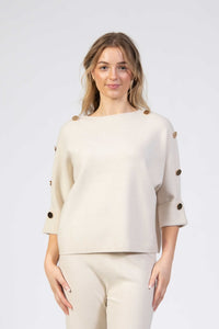 Jessica Graaf Batwing Button Sleeve Knit Jumper
