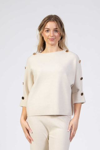 Jessica Graaf Batwing Button Sleeve Knit Jumper