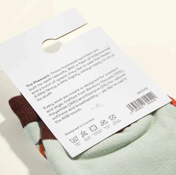 Kosi London Bamboo Socks - Pheasant