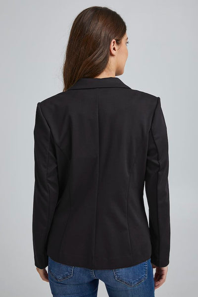 Fransa Black Single Breasted Blazer