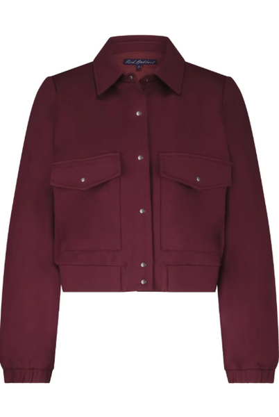 Red Button Punta Pocket Detail Bomber Jacket - Ruby