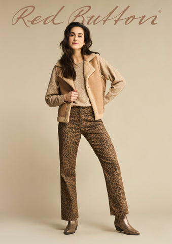 Red Button Teddy Faux Shearling Waistcoat