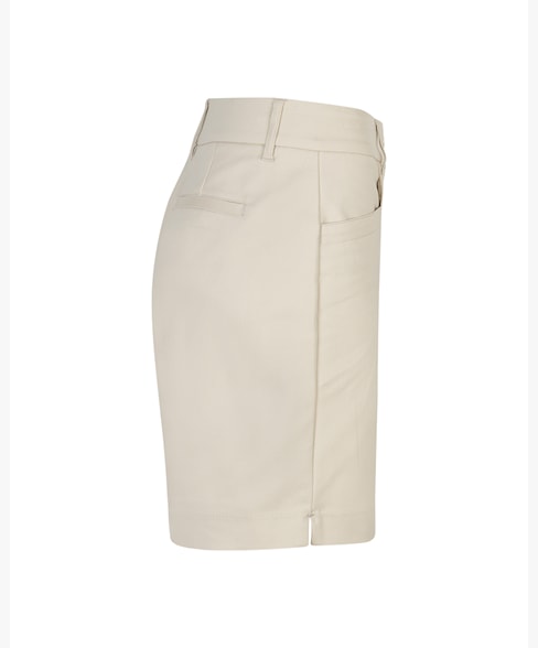 Red Button Ava Tailored Cotton Shorts - Beige