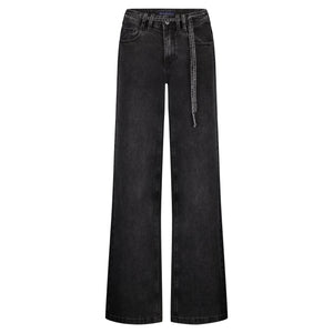 Red Button Claudette Washed Black Wide Leg Jeans