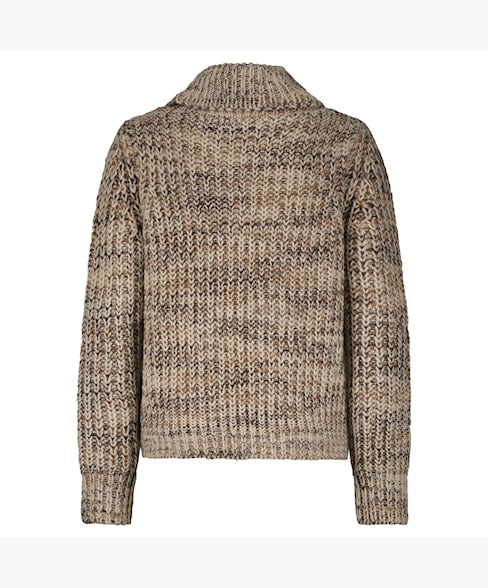 Red Button Cocoon Roll Neck Jumper - Brown