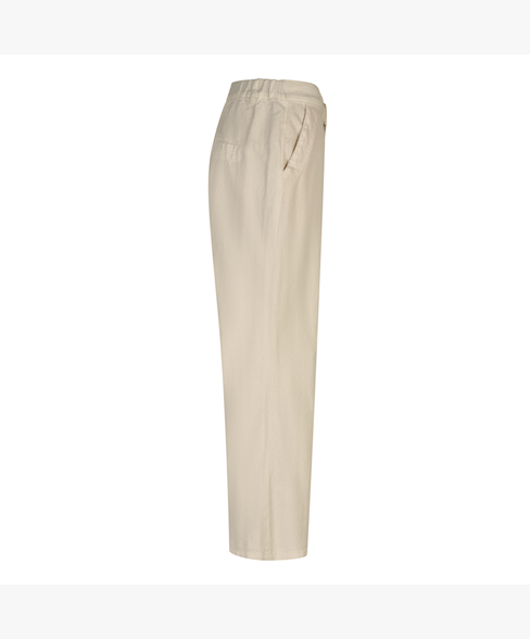 Red Button Conny Linen Cotton Wide Leg Trousers - Oatmeal