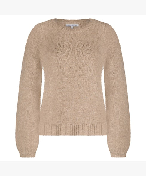 Red Button Logo Front Jumper - Beige