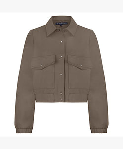 Red Button Punta Pocket Detail Bomber Jacket - Taupe