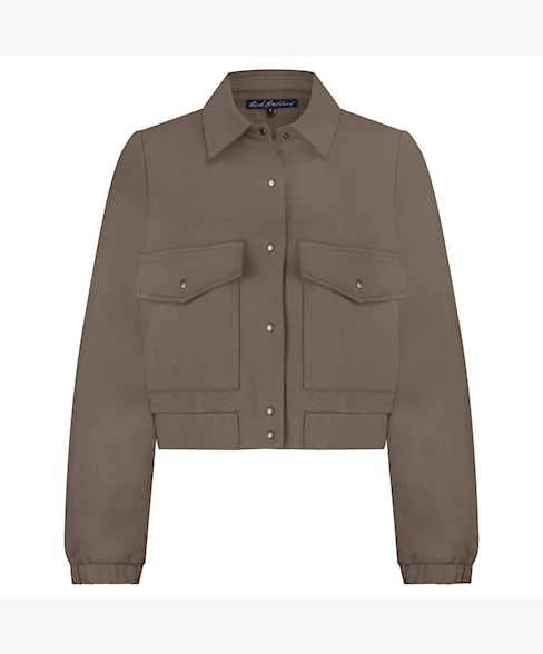 Red Button Punta Pocket Detail Bomber Jacket - Taupe
