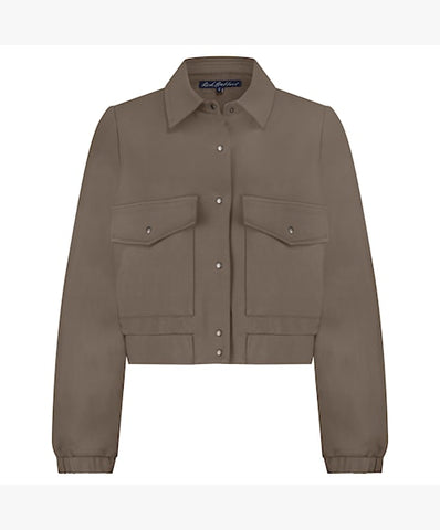 Red Button Punta Pocket Detail Bomber Jacket - Taupe