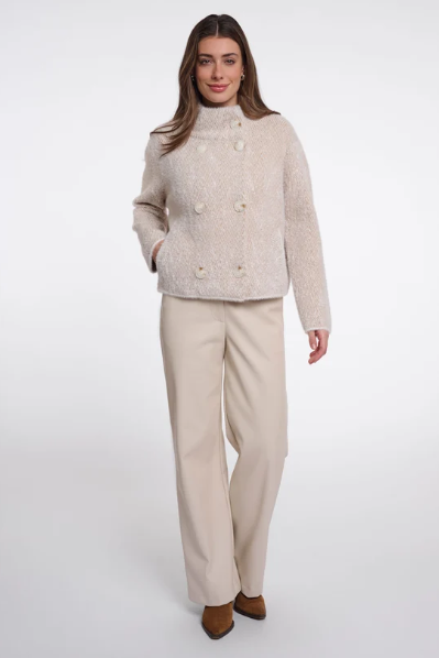 Rino & Pelle Beth Short Double Breasted Herringbone Knitted Jacket