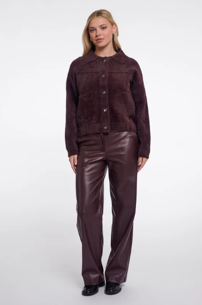 Rino & Pelle Bubbly Boxy Short Knitted Jacket - Fig