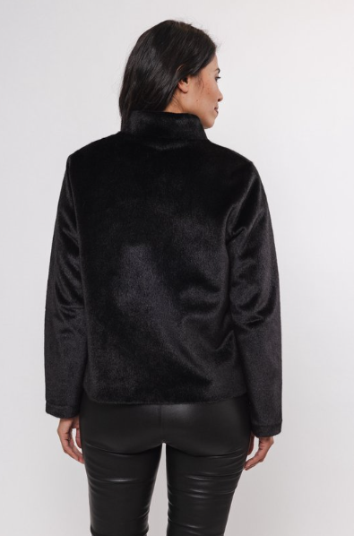 Rino & Pelle Madai Short Faux Fur Jacket - Black