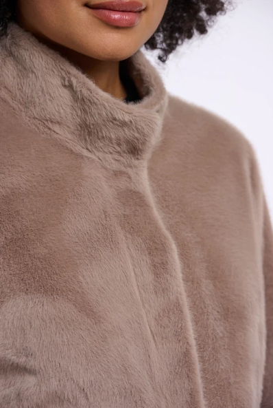 Rino & Pelle Madai Short Faux Fur Jacket - Mocha Latte