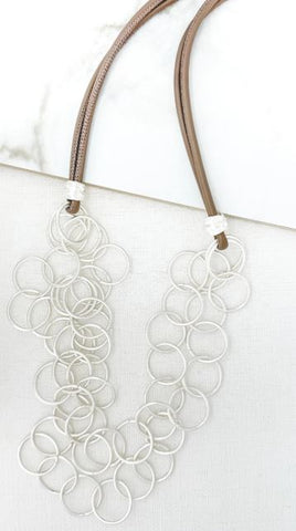 Envy Silver Circle Link Necklace