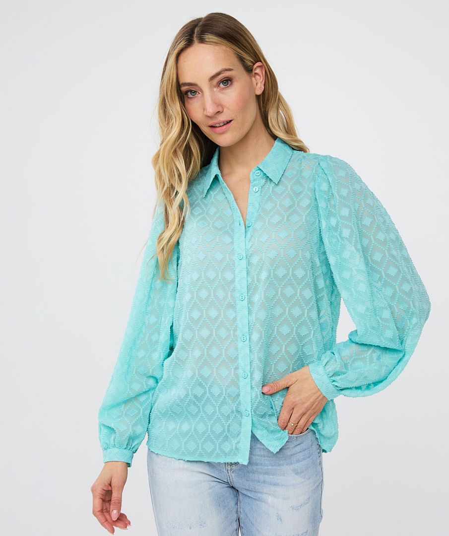 EsQualo Fancy V Neck Blouse