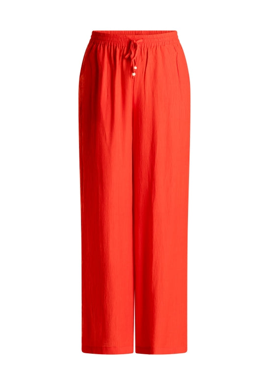 Yest Martha Crinkle Wide Leg Drawstring Trousers
