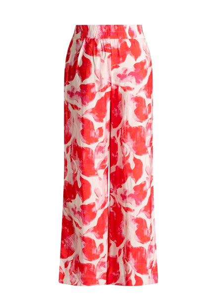 Yest Meline Blurred Floral Pattern Wide Leg Trousers