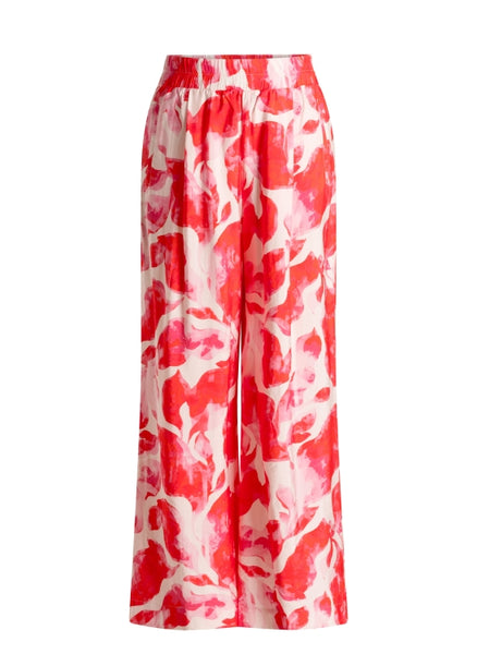 Yest Meline Blurred Floral Pattern Wide Leg Trousers